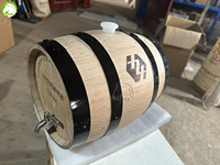 Baril en chêne blanc américain de 20 L, de qualité alimentaire, fait main, pour le vieillissement du vin, du whisky, de la bière et la brasserie artisanale