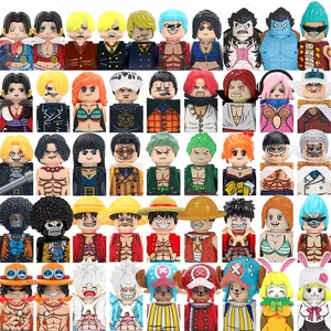 动漫Luffy Zoro Ace Boa Hancock Sanji Choopper日本卡通人物塑料迷你积木玩具儿童胡桃夹子