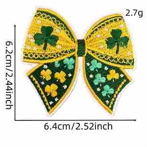 Patchs thermocollants brodés en forme de trèfle à trois feuilles sur le thème de la Saint-Patrick - Product Image 5