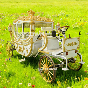 Magnifique calèche électrique à finitions dorées pour défilés festifs et décorations paysagères - Product Image 3