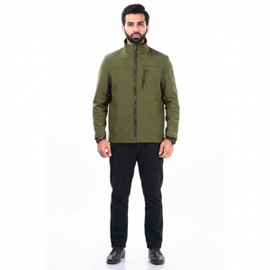 Custom Latest Design High Quality <b>Men</b> Softshell <b>Jacket</b> High Street Wear <b>Long</b> Sleeve Thick Waterproof Hooded Stand Front Vintage - Product Image 1
