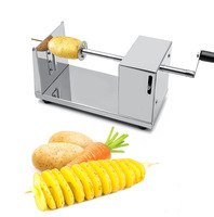 776 Commerciële handmatige roestvrijstalen aardappel-, komkommer- en groentesnijder/spiraalsnijmachine, eenvoudig in gebruik