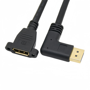 Displayport Extension Cable Male To Female 90 Degree Left Angle With Lug <b>Screws</b> Computer Video Adapter Connector - Product Image 4