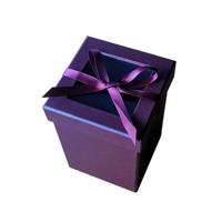 KEXIN Boîte cadeau à chocolat magnétique multicouche violette avec fermeture à ruban et couvercle transparent pour emballage de chocolat élégant