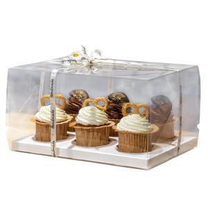 Caja de pastel para hornear vasos de <span class=keywords><strong>papel</strong></span> transparente 2/4/6/8/10/12 cápsulas para celebración de cumpleaños caja de embalaje de pastel pequeño estampado para alimentos - Product Image 5