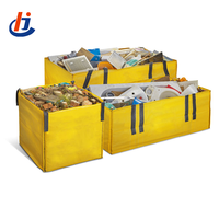 Sacs en polypropylène de couleur jaune pour déchets de jardin, sacs de 1000 kg avec couvercle en plastique, bennes à déchets Fibc pour les déchets de construction