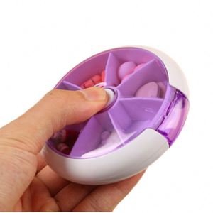 Portable Frosted <b>Clear</b> 4-Grid Round Pill Medicine <b>Box</b> Mini Dust-proof Travel Pill Dispenser Organizer Novelty <b>Gift</b> Idea - Product Image 6