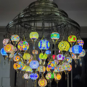 Pendentif arabe coloré <span class=keywords><strong>verre</strong></span> lanterne lustre décor musulman hôtel <span class=keywords><strong>suspension</strong></span> lampe Restaurant cuisine <span class=keywords><strong>suspension</strong></span> boules - Product Image 3