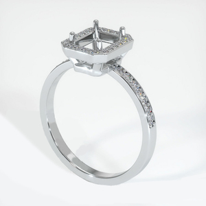 แหวนหมั้นเพชรทรงปรินเซสคัท ทองคำแท้ 18K สำหรับผู้หญิง ประดับเพชรแบบ Pave Setting ชุบโรเดียม ดีไซน์เรขาคณิตคลาสสิก ได้รับการรับรองจาก GIA - Product Image 1