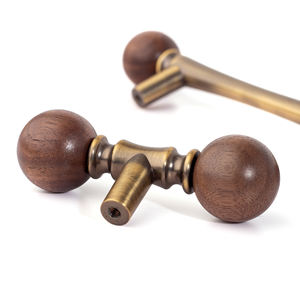 Zinc Alloy & Wooden Knobs Front Door Handle Quarto Portas Alças Móveis Gaveta Puxa para Armário Armário Nightstand Wardrobe - Product Image 4