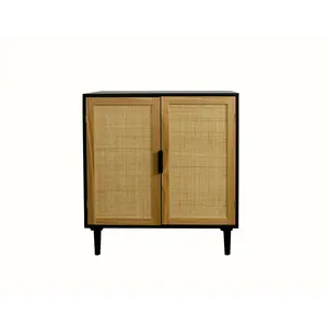 Conjunto de muebles de madera MDF con ratán Natural para sala de estar, muebles populares de nuevo diseño, almacenamiento de puerta de armario