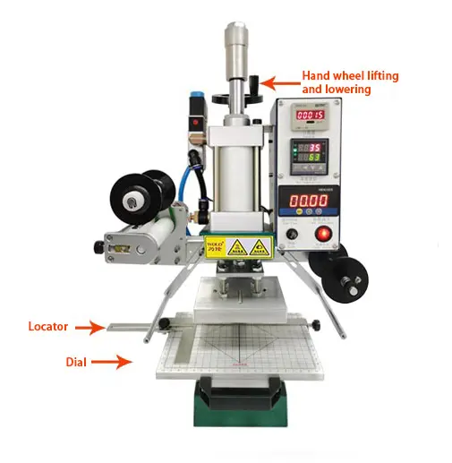 Máquina de estampación neumática, interruptor de banco de trabajo deslizante con logotipo automático de estampado de cuero, molde de madera para tarjetas de visita y marca