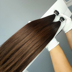 Extensions de cheveux naturels russes 100 % bruts, double épaisseur, cuticules alignées, à kératine, pointes en U et I, vente en gros - Product Image 3