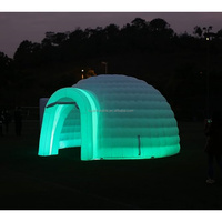 Exposition d'événements en plein air led éclairage blanc igloo dôme tente gonflable doom tentes pour la publicité camping en vente