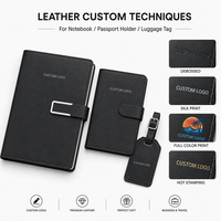 Ensemble cadeau d'affaires personnalisé avec logo : carnet, porte-passeport, étiquette de bagage, stylo métallique, coffret cadeau pour employés pour conférences d'entreprise