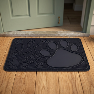 Indus Eco-Friendly Rectangle <b>Rubber</b> Stair Mat Machine Made Wipe Your Paws Design Flower Solid Color Washable Non-Slip Durable - Product Image 2