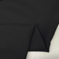 Tissu Nida Jet formel 100% polyester laine pêche, tissu Abaya de Dubaï, tissu coréen noir tissé léger uni pour robe teint