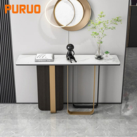 Table console en acier inoxydable doré brossé PURUO Louvre Furniture Mall Foshan Guangdong Chine
