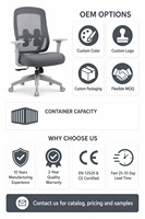Chaise de bureau ergonomique en maille à dossier haut avec support lombaire réglable, chaise d'ordinateur respirante pivotante pour tâches, vente en gros OEM