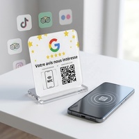 Plaque de commentaires Google NFC en acrylique 12*12cm avec code QR