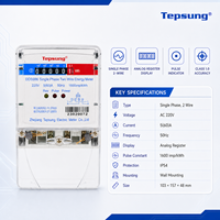 Medidor de Energía Monofásico Tepsung EDB03 con Pantalla Analógica, Alta Precisión Clase 1, Ligero y Duradero, Nuevo