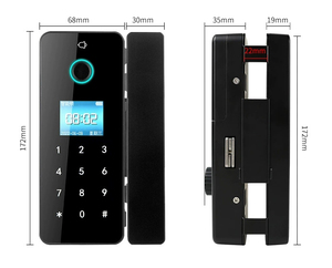 Serrure biométrique sans clé Offre Spéciale Tuya App Control <span class=keywords><strong>porte</strong></span> en verre avec boîtier en PVC empreinte digitale et accès par carte pour la maison et l'hôtel - Product Image 3