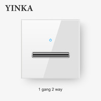 YINKA Kualitas Tinggi Disesuaikan Harga Grosir US Standard Glass Panel 1 Gang 2 Way Putih Hitam
