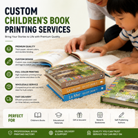 Impression de livres cartonnés pour enfants personnalisés écologiques, couleur intégrale, couverture rigide, impression à la demande, vente en gros OEM