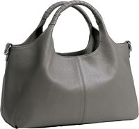 Sac à main hobo en cuir véritable pour femme Iswee, fermeture à glissière, souple, durable, bandoulière, plusieurs poches, design tendance