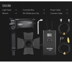 <span class=keywords><strong>Godox</strong></span> S60 S60BI <span class=keywords><strong>60W</strong></span> focalisation LED photographie projecteur à lumière réglable continue avec porte de grange pour la photographie professionnelle - Product Image 2