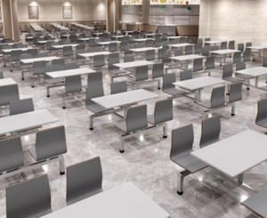 Set di Tavolo <span class=keywords><strong>e</strong></span> <span class=keywords><strong>Sedie</strong></span> in Legno Curvato di Alta Qualità per Mensa Scolastica a 4 Posti - Product Image 4