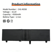 Batterie d'ordinateur portable C41-N550 en gros pour ASUS N550J N550X47JV/S Q550LF N550JK Haute qualité 15.2V Batterie d'ordinateur portable C41-N550