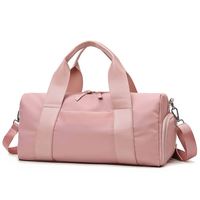 Bolsa de Gimnasio de Alta Calidad con Cierre de Cremallera y Logotipo Personalizado, Bolsa de Viaje Impermeable de Gran Capacidad, Bolsa de Lona de Poliéster de 20-35L para Mujer