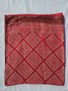Premium Zari Hand Block Printed <b>Sarongs</b> Red Bagru Cotton Pareo, Reversible & Eco-Friendly Women’s Beachwear - Product Image 2