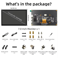 Módulo de Pantalla LCD IPS de 7 Pulgadas 1024 * 600 con Pantalla Táctil Capacitiva para Raspberry Pi 3/4/5