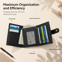 Dompet Panjang Tempat Kartu Identitas dengan Jendela Transparan, Tutup Atas/Kancing Magnet, Banyak Slot, Organizer Perjalanan, Logo Custom, Kulit PU Premium