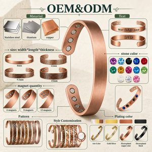 Bracciale Magnetico Terapeutico <span class=keywords><strong>a</strong></span> Cuore in Acciaio Inossidabile Placcato Oro 18K <span class=keywords><strong>da</strong></span> Donna, Vestibilità Regolabile, Gioielli Antidolorifici all'Ingrosso - Product Image 3