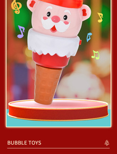 Jouet de Noël, machine à bulles automatique avec lumière, jouet musical électrique, tube à glace, Père Noël, pour enfants - Product Image 4