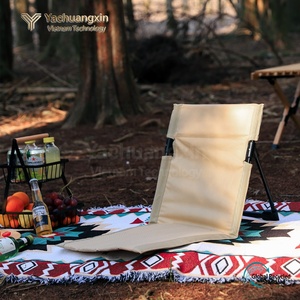 Chaise de camping pliable d'extérieur avec dossier intégré, tissu Oxford, cadre en aluminium, design rectangulaire minimaliste, style décontracté - Product Image 3