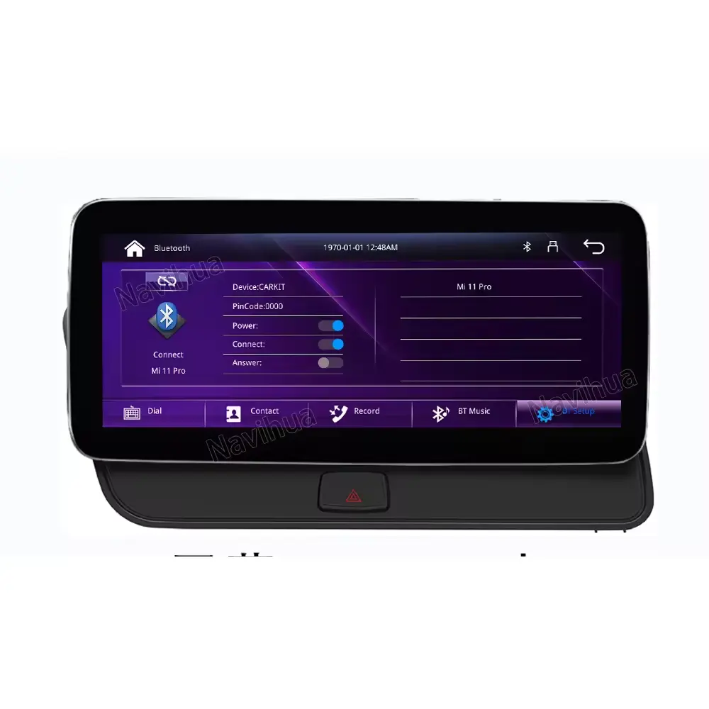 NaviHua pemutar multimedia mobil, pemutar multimedia mobil DSP Video mobil Android 10.25 inci Linux untuk Audi Q5