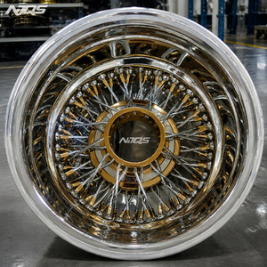Rodas Raiadas NJQS BRAND 13X7 5 Furos com Tala Larga Invertida e Spinners Knock-Off, compatíveis com Zenith Luxor, Truspoke, Cragar - Product Image 6