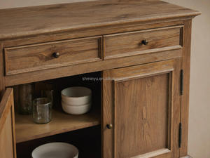 <span class=keywords><strong>Buffet</strong></span> moderne de style français <span class=keywords><strong>à</strong></span> 4 portes, <span class=keywords><strong>en</strong></span> bois de chêne massif antique, avec 4 tiroirs, meuble de <span class=keywords><strong>salle</strong></span> <span class=keywords><strong>à</strong></span> <span class=keywords><strong>manger</strong></span> pour le salon - Product Image 3