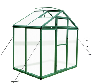 Serre en acier galvanisé résistant et écologique de 4 x 6 pieds, avec toit réglable, ventilation et gouttière <span class=keywords><strong>pour</strong></span> patio, pelouse et <span class=keywords><strong>jardin</strong></span> - Product Image 3