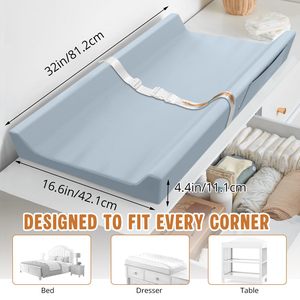 Portable Waterproof Baby <b>Changing</b> Pad With Safety Strap For Newborns Solid Color Pu Material - Product Image 3