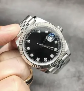 Jam tangan mekanis otomatis klon Super kualitas terbaik 904L cermin kaca kristal safir baja tahan karat tahan air untuk Rolex