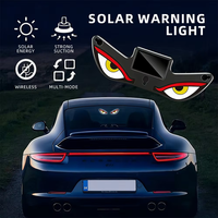 Luz de Advertencia con Sensor de Movimiento Tipo Ojo de Demonio, Alimentada por Energía Solar y USB-C, para Ventanas de Automóviles - Decoración para Modificación/Actualización