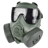 Masque facial complet Kozie de haute qualité en TPR, confortable, réutilisable, à thème festif, style militaire, avec filtration d'air et double ventilateur