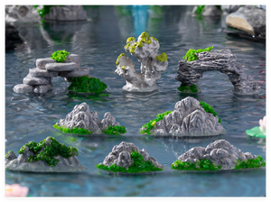 Chậu cá cảnh sáng tạo, chậu hoa, tiểu cảnh thác nước, vườn thủy sinh, đồ trang trí bể cá, đá nhân tạo 3D, tượng núi bằng nhựa resin - Product Image 6