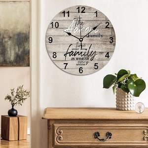 Horloge en bois monocouche texte photo personnalisation décoration de la maison horloge murale monobloc personnalisée - Product Image 5