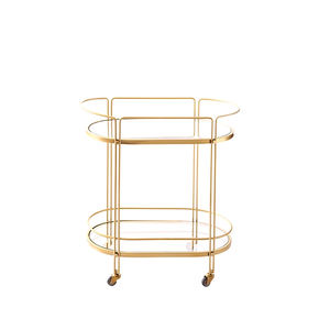 יוקרה באיכות גבוהה 2-שכבות תאורה מדפים הגשה רולים מסגרת מתכת מושלשת משטח משובח מעצב עתיק - Product Image 6